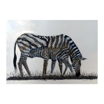 Painting - Line-Cut - Zebras